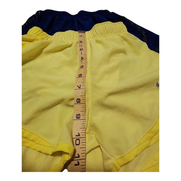 NIKE Bundle 2 DRi-Fit Neon Yellow & Blue Shorts Size XS Activewear Sporty Lined - Picture 6 of 8